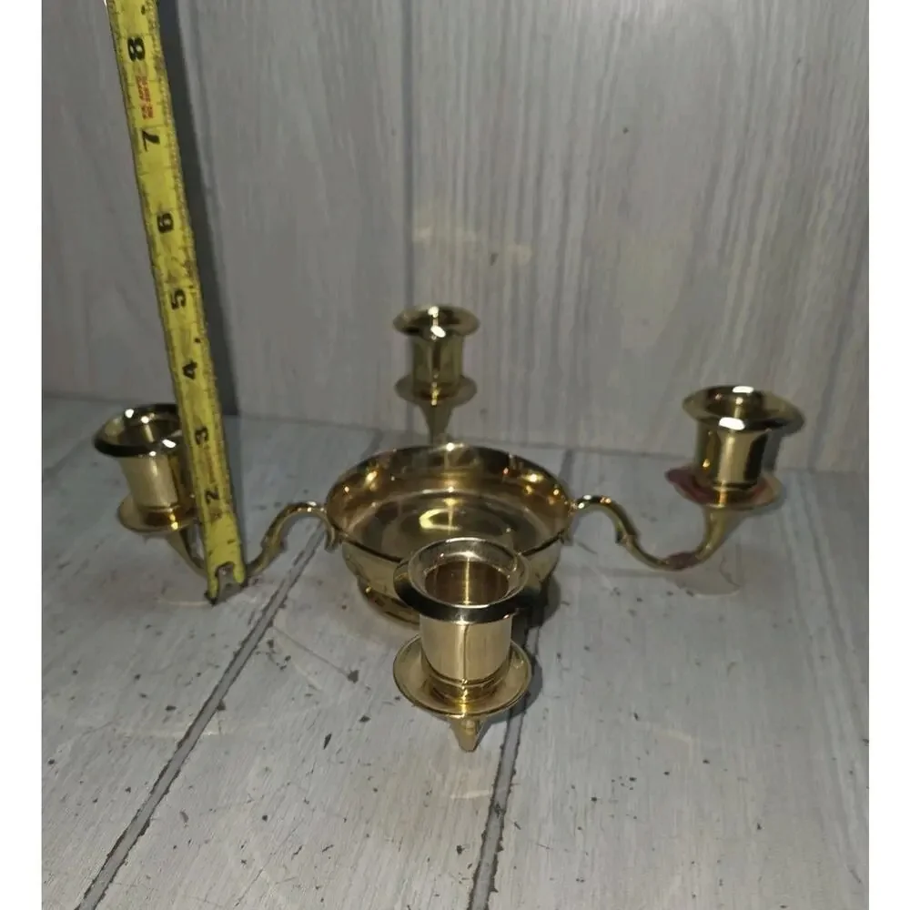 Vtg 90s Partylite Winchester 4 Candle Holder Solid Brass Lacquer Finish Regency - Picture 4 of 7